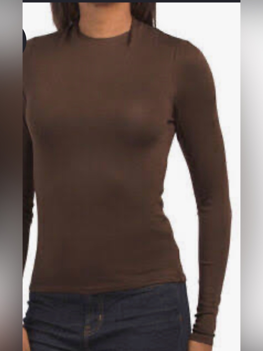 Vince silky feel Long Sleeve Top - Brown